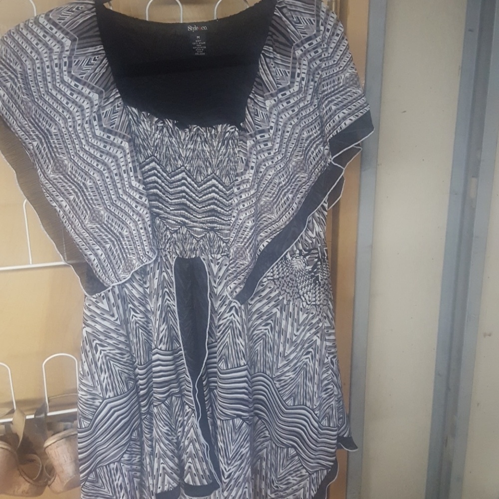 Long chiffon short sleeve